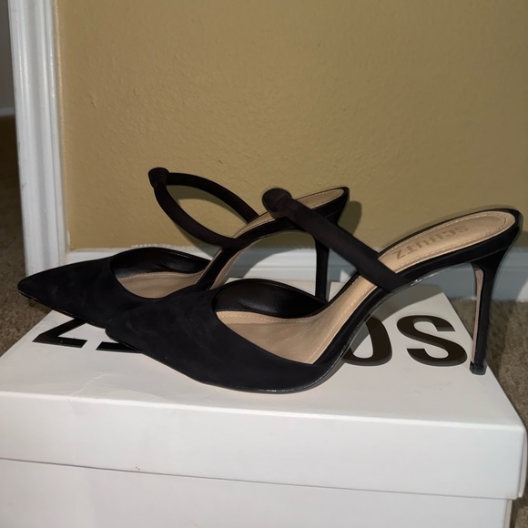 SCHUTZ Black Pointed Toe Heels - Picture 6 of 7